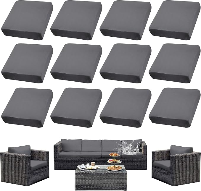 Outdoor Cushion Covers Set, Replacement by SUKAIKEQA