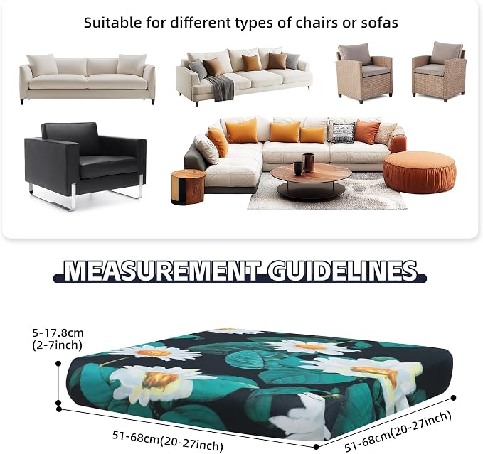 8Pcs Patio Cushion Covers, Outdoor Cushions Covers, Stretch Cushion Covers - Image 2