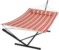 SUNCREAT Outdoor Hammock with Stand, Two Person Quilted Fabric Hammock Swing by SUNCREAT
