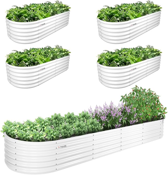 A ANLEOLIFE Set of 5, 18 Inch Tall Raised Garden Beds Kit, Large Oval & Small by AAnleolife