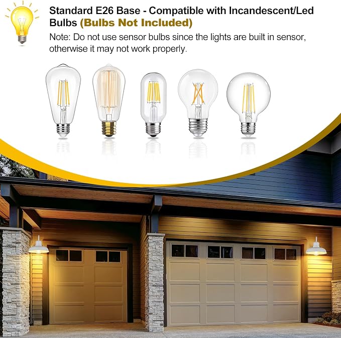 TOBUSA 2-Pack Dusk to Dawn Outdoor Wall Lights, Waterproof Farmhouse Gooseneck - Image 3