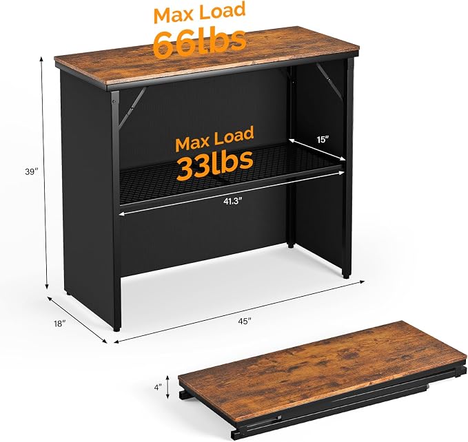 VINGLI 45" Commercial Grade Portable Bar Table - Image 2