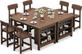 SERWALL 8-Piece HDPE Counter Height Dining Table Sets by SERWALL