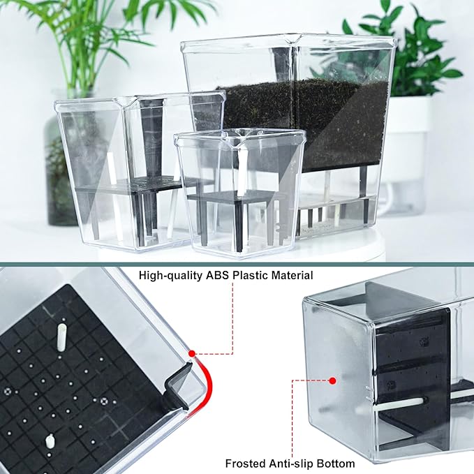 Self Watering Pots Set, 3 Pack 2.7 Inch Pots - Image 3