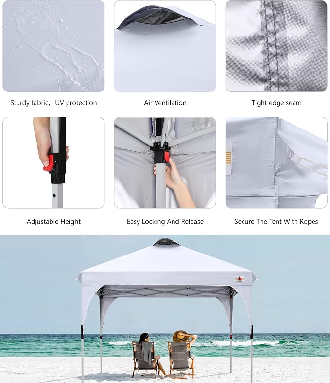 ABCCANOPY 10x10FT Canopy Tent 1-Person Setup, Portable Instant Sun Shelter - Image 4