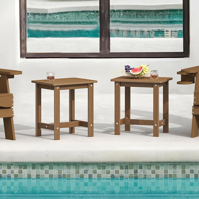 LUE BONA Outdoor Side Table Set of 2, HDPS Small Outdoor Table, Adirondack Side - Image 2