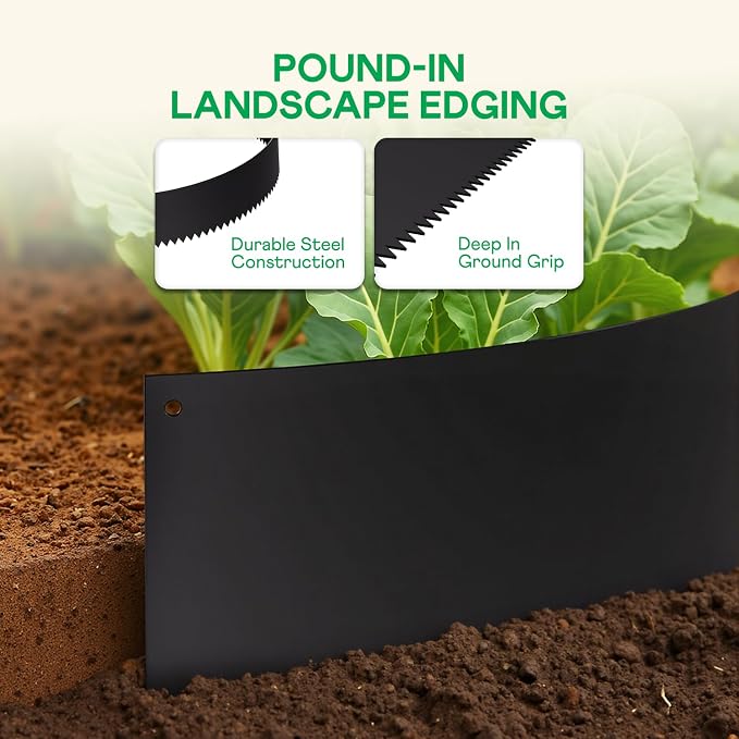 IDZO Black Metal Landscape Edging 6" H, Weather-Resistant Steel Garden Border - Image 3