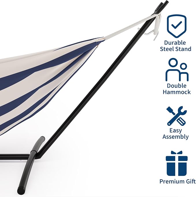 GAOMON Double Hammock with Stand, 450 lb Capacity, Adjustable Portable Hammock - Image 4