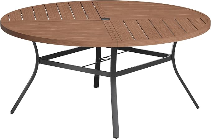 VICLLAX Round Patio Table with Adjustable Umbrella Hole by HOME
