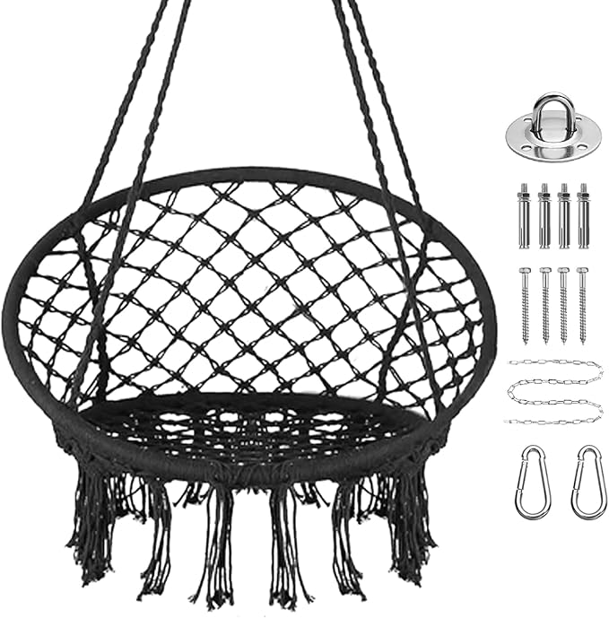 Goutime Hammock Chair, Macrame Hanging Indoor Swing Chairs by Goutime