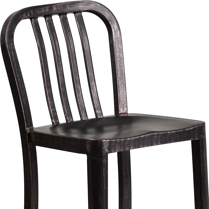 Flash Furniture Commercial Grade 24" High Black-Antique Gold Metal - Image 9