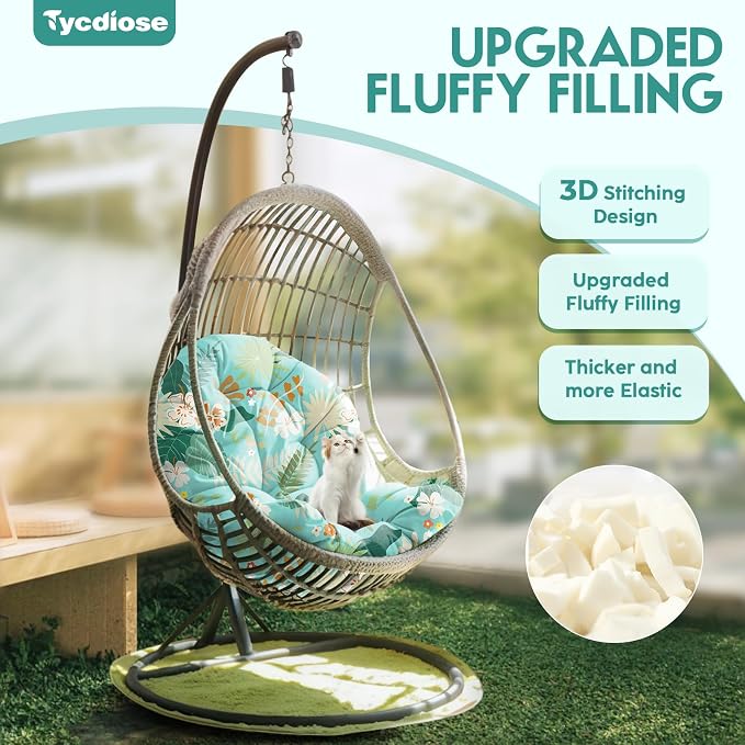Egg Chair Cushion Replacement, Waterproof Outdoor Hanging Egg Swing Chair - Image 6