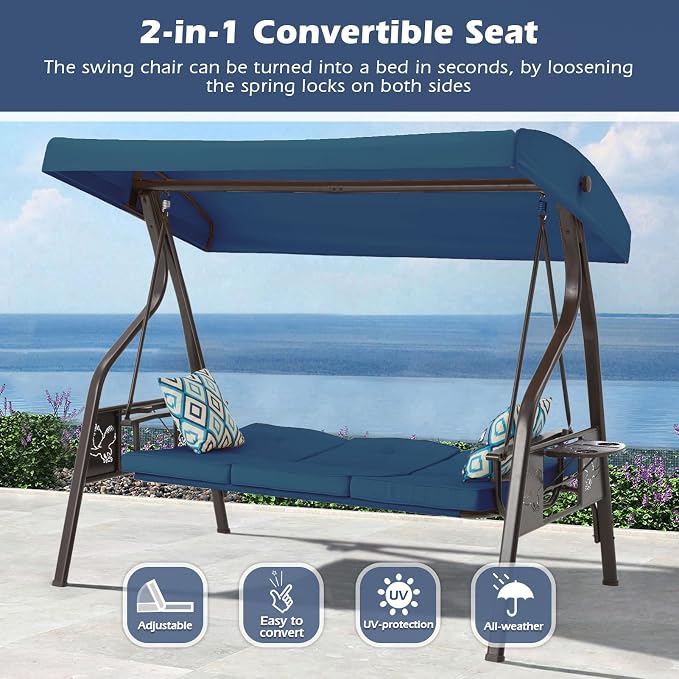 3-Seat Outdoor Porch Swing - Image 2