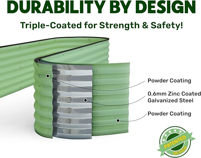 9-in-1 Galvanized Steel Raised Garden Bed // 8×2×1.5 ft Modular Planter - Image 5