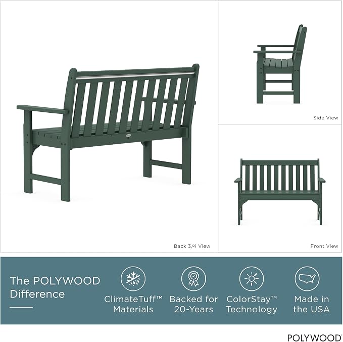 POLYWOOD Vineyard 48" Outdoor Patio Bench - Image 4