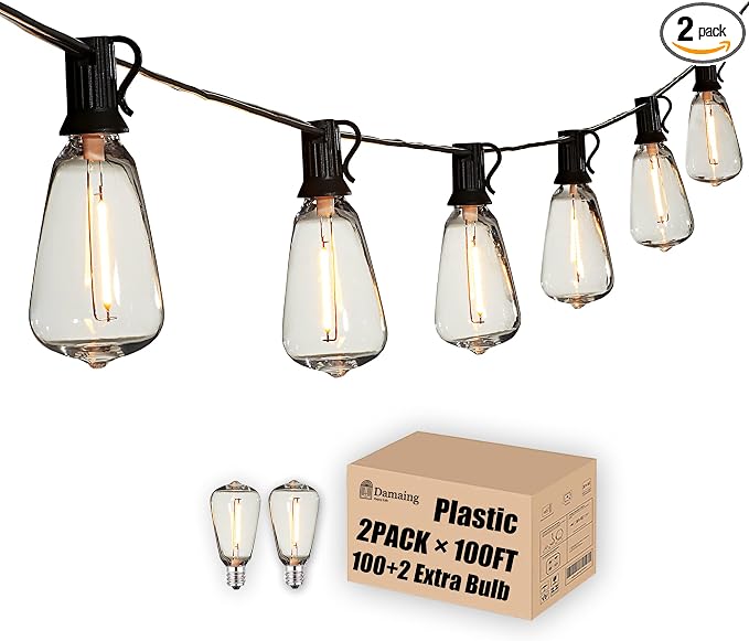 DAMAING Outdoor String Lights 200 FT Waterproof Patio Lights by Lifeisgood