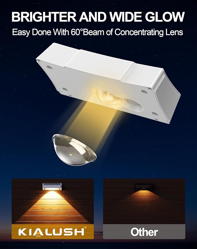 Solar Fence Lights 10 Pack, Fence Light Solar Powered Waterproof IP65 - Image 5