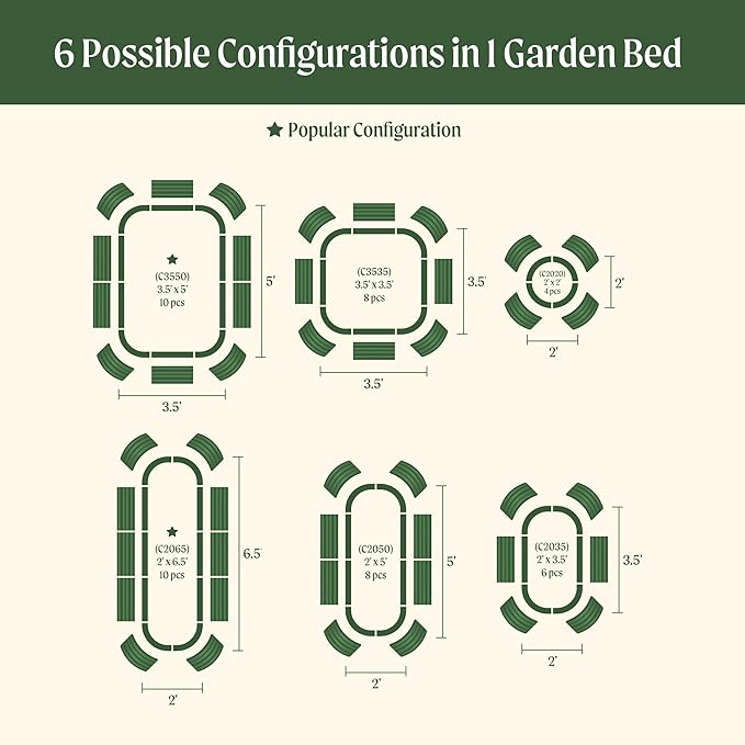 Vego garden 26" Extra Tall Raised Garden Bed Kits, 6 in 1 Modular Raised - Image 3