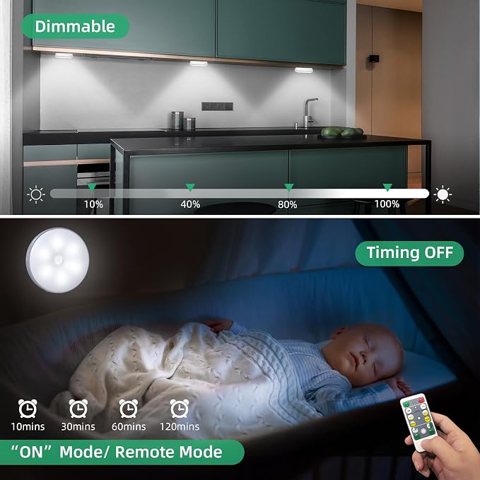 LED Closet Step Lights Motion Sensor Puck Light Compatible - Image 6