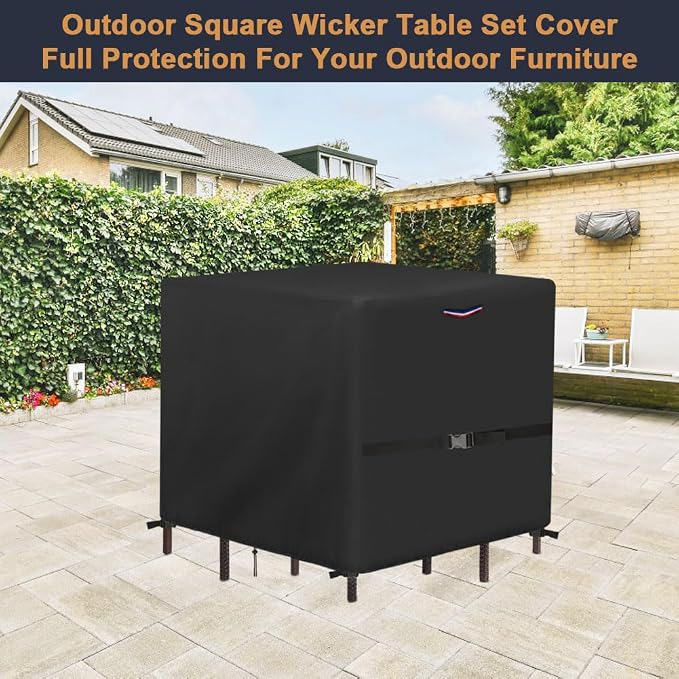 Outdoor Wicker Table Set Cover, Waterproof Cover - Image 6