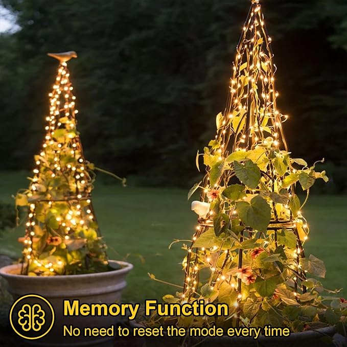 QITONG Solar Fairy Lights, 4 Pack Each 33ft 100 LED Warm White Christmas Light - Image 5