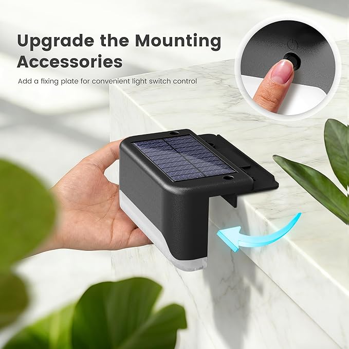 SOLPEX Solar Deck Lights Outdoor, Solar Fence Lights Waterproof LED Step Light - Image 4