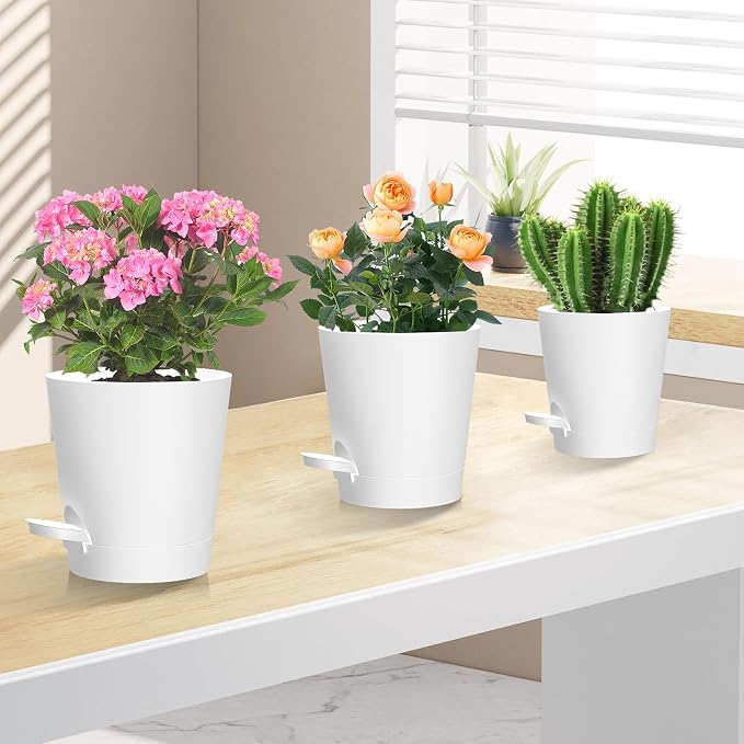 Self Watering Pots, 7/6.5/6/5.5/5/4 inch Flower Pots - Image 7