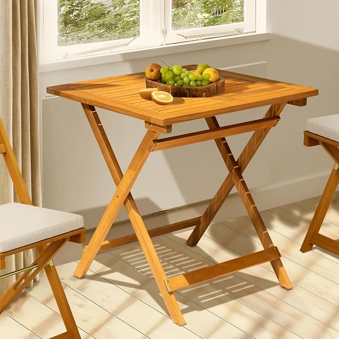 IDZO Legolas FSC Acacia Wooden Folding Table, Heavy Duty 270lbs Capacity - Image 7