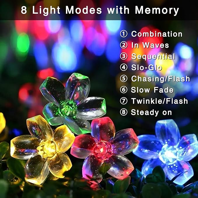 JMEXSUSS Solar String Lights Outdoor Waterproof, 2 Pack Each 30.6FT 50LED - Image 7