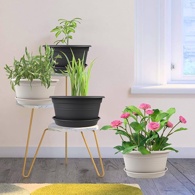 Large Flower Pots Set of 4 Pack 13 inch, Plant Pots Outdoor Planters - Image 4