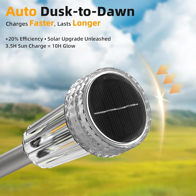 DERAYSION Solar Lights Outdoor, 8 Pack Solar Pathway Lights Waterproof Garden - Image 4