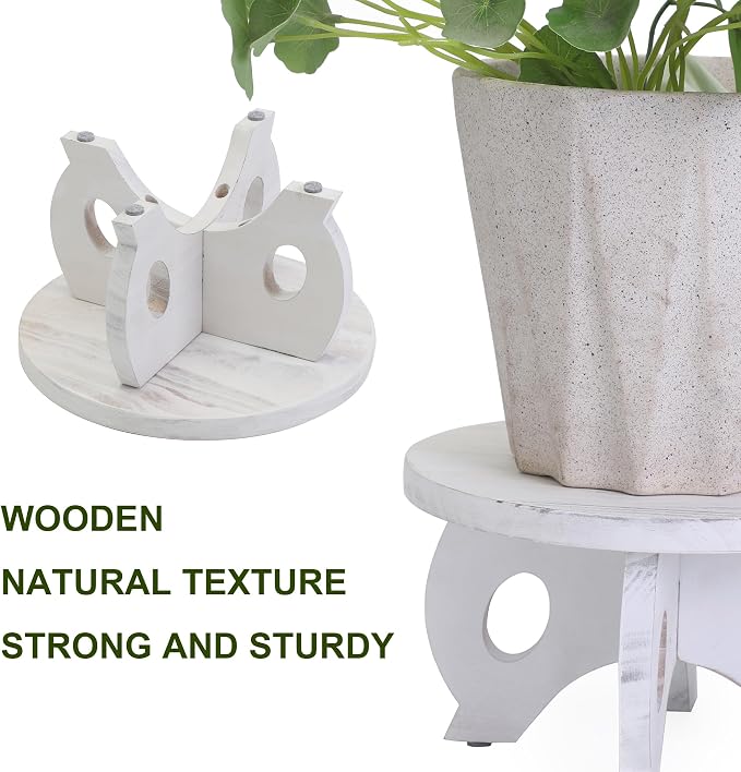 Small Plant Stand Kitchen Display Stand 10 inch Plant Holder Plant Stool Round - Image 5