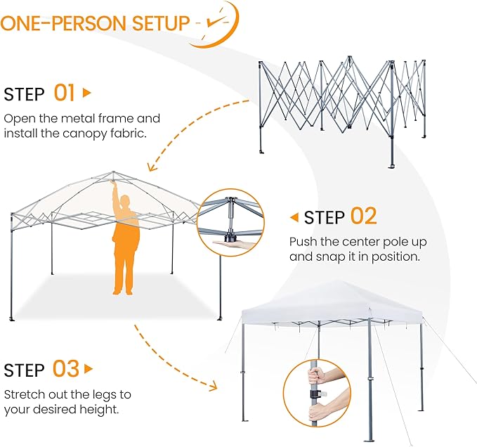 Yaheetech 12x12 Pop Up Canopy Easy Set-up Tent, Portable Outdoor Canopy Instant - Image 6