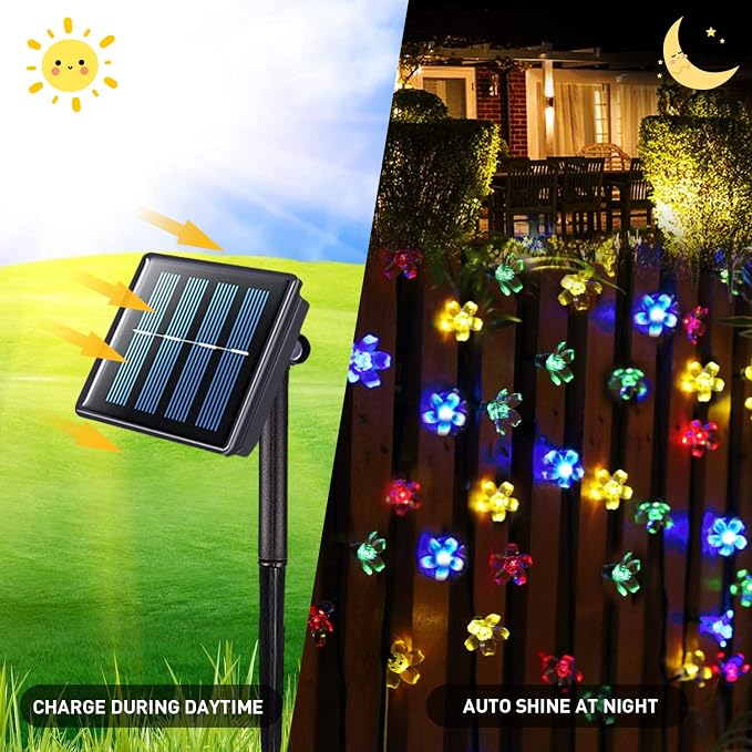 JMEXSUSS Solar String Lights Outdoor Waterproof, 2 Pack Each 30.6FT 50LED - Image 8