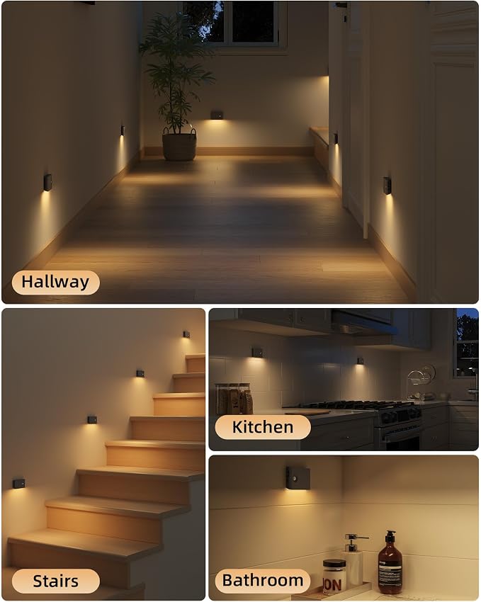 EZVALO 6 Pack Motion Sensor Night Lights, Sync LED Stair Lights Indoor - Image 5