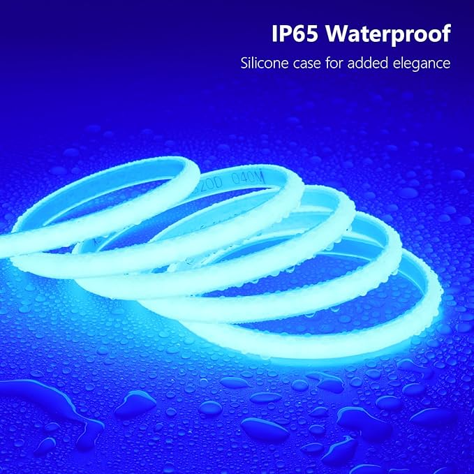 AC 110V COB LED Strip Lights Outdoor Waterproof 65.6ft, IP65 Flexible Cuttable - Image 2