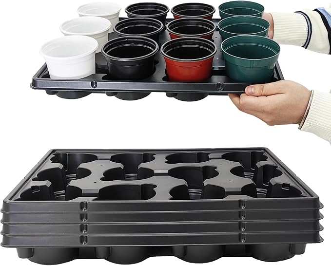 12 Cell Round Nursery Trays Thickened Durable Seedling Pots Shuttle Carrying by RooTrimmer