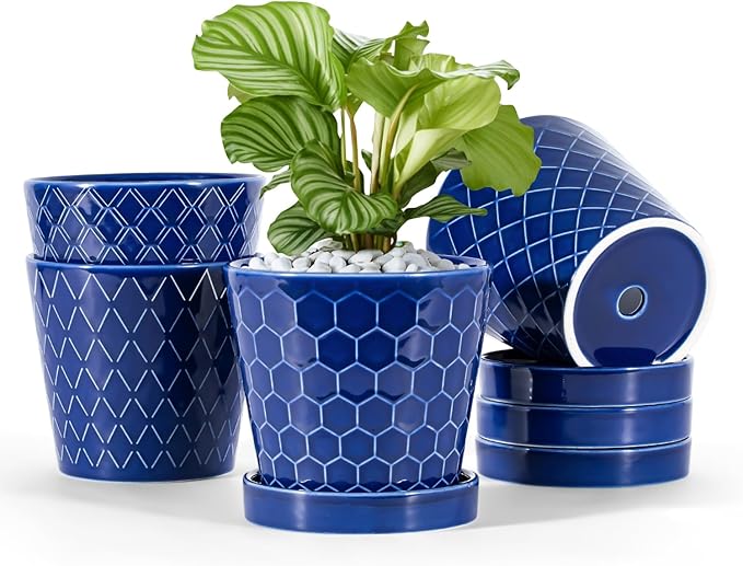 BUYMAX Ceramic Plant Pots –5 inch Indoor Flower Pot by BUYMAX
