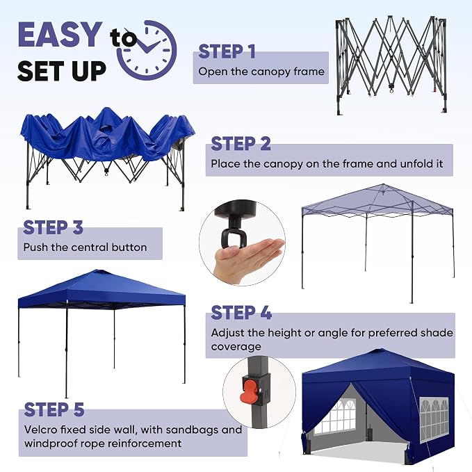 GDY 12x12 Pop Up Canopy Tent - Image 3