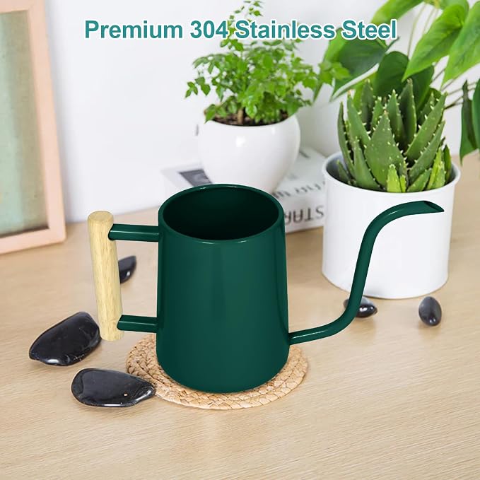 Watering Can Indoor Plants, 35 oz/1000 ml Metal Stainless Steel Watering Can Pot - Image 3