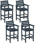 Tangkula Patio Adirondack Chairs Set of 4, HDPE Bar Height Chair by TANGKULA