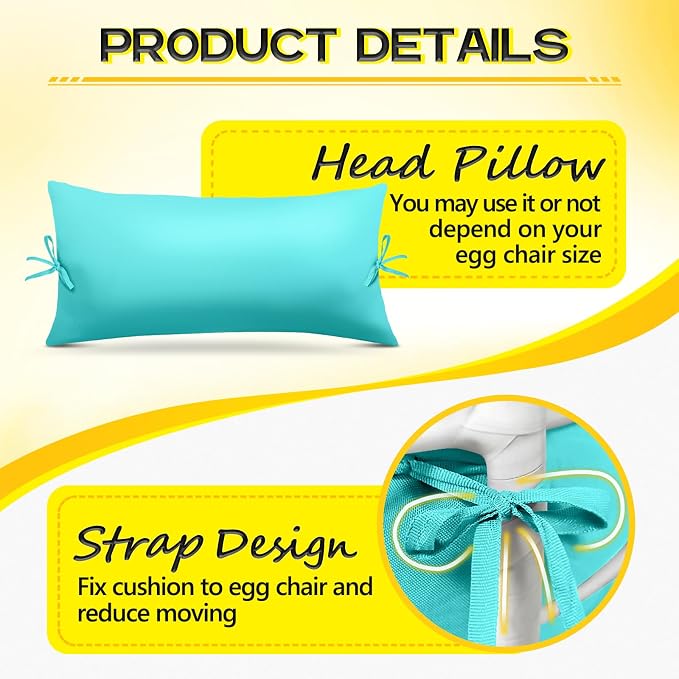 MAGIC ELEPHANT Egg Chair Cushion, Memory Foam Hanging Egg Chair Cushion - Image 5
