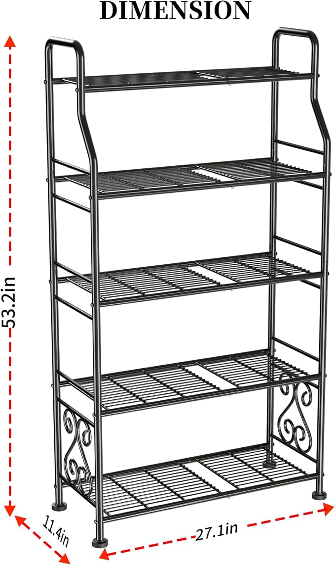 GIOTORENT Plant Stand Outdoor Indoor 5 Tier Metal Waterproof - Image 2