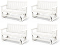 SERWALL Outdoor Glider Bench Set of 4, HDPE Weather-Resistant Swinging Bench by SERWALL