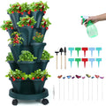 GameXcel Vertical Planter, 5 Tier Stackable Strawberry Planter by GameXcel