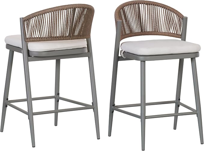 Christopher Knight Home Hearth 26.00" H Patio Barstools Set of 2, Woven Wicker - Image 7