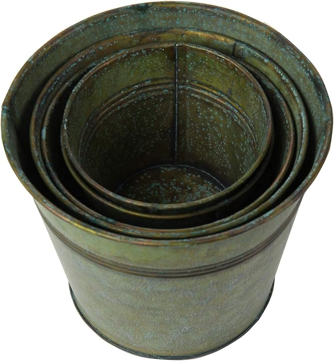 Briful 5 Size Galvanized Buckets Rustic Farmhouse Metal Bucket Galvanized - Image 6