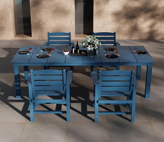 5-Piece Navy Blue Outdoor Dining Set - Image 7