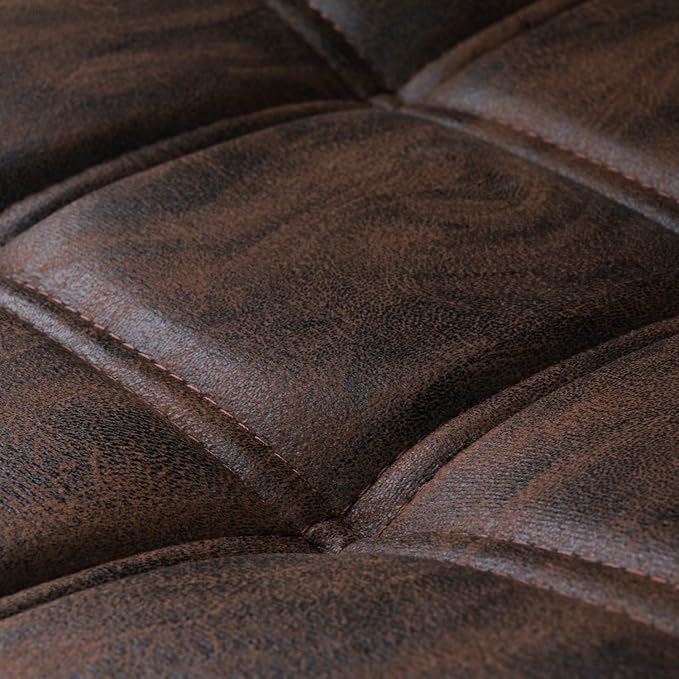 Leopard Modern Square PU Leather Adjustable Bar Stools - Image 10