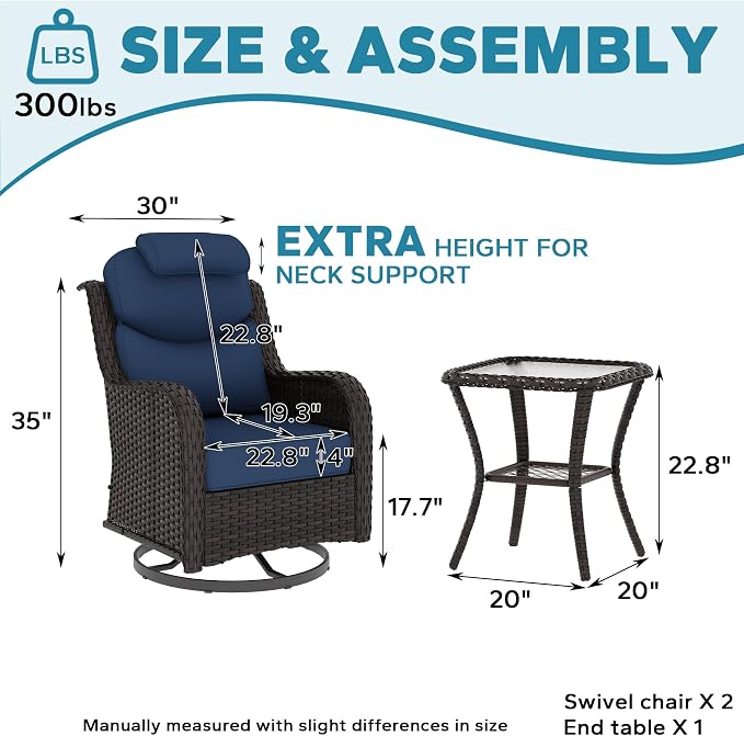 Patio Swivel Rocker Chairs of 2 - Image 2